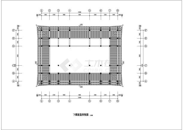 长23.58米 宽15.72米 一层道家仿古建筑大殿设计图.共九张-图二
