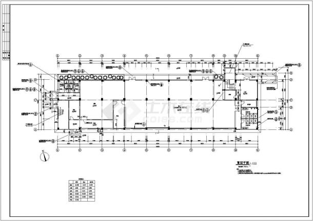 5层4050平米办公楼建筑施工图【平剖面 楼梯 墙身卫生间大样】-图二