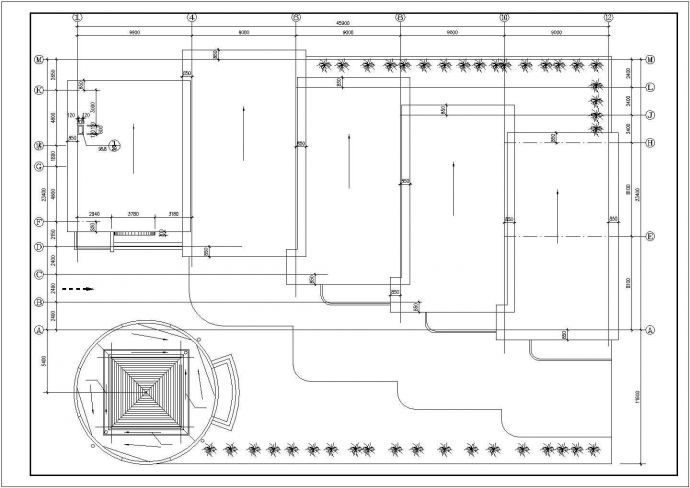 某小区830平米1层砖混结构社区托儿所平立剖面设计CAD图纸_图1
