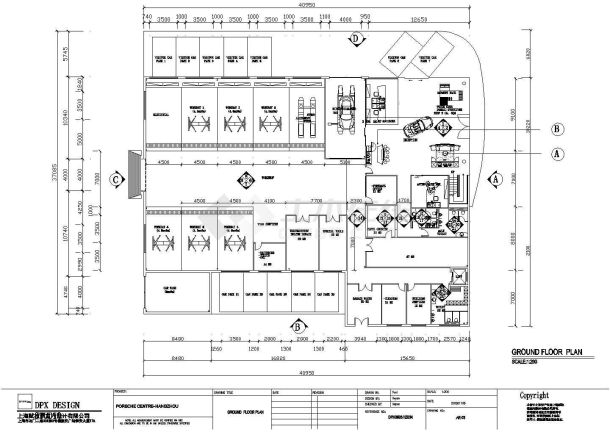 保时捷汽车展厅结构全套图纸CAD-图一