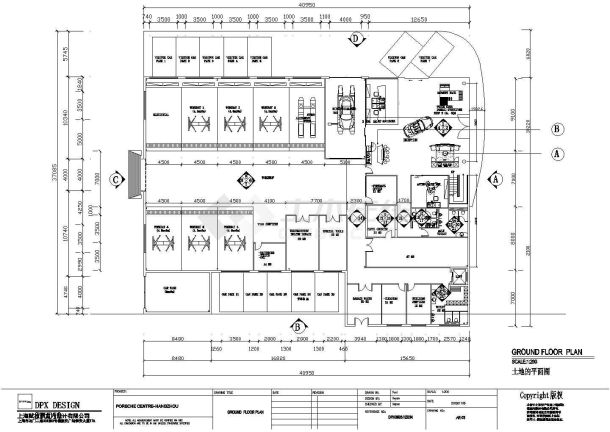 保时捷汽车展厅结构全套图纸CAD-图二