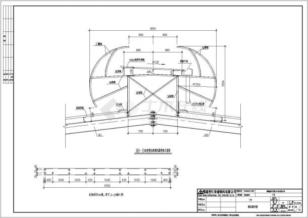 钢结构设计_钢结构气楼设计CAD图-图二