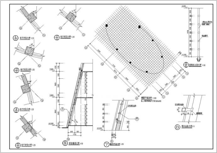 某1060平米3层公路局办公楼建筑施工图纸（标注明细）（长35米 宽9.3米）_图1