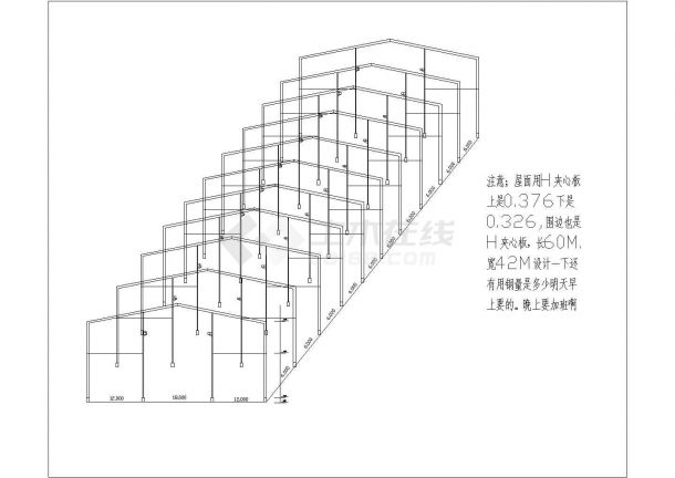 钢结构设计_某五金公司钢结构厂房CAD图-图一