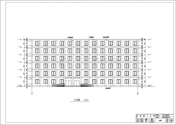 银川市某高校5400平米6层框架结构学生公寓楼建筑+结构设计CAD图纸-图一