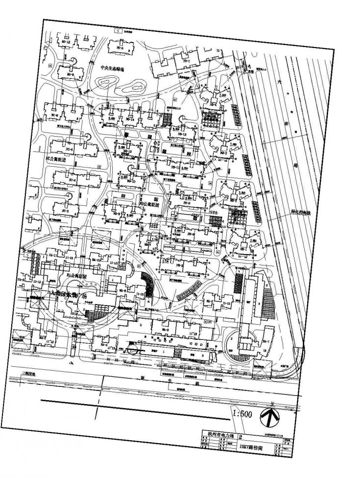 某杭州住宅小区电力CAD完整节点构造方案平面图_图1