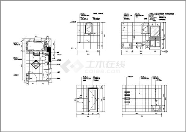 某苏州华新国际七期样板房CAD大样完整构造立面图纸-图二