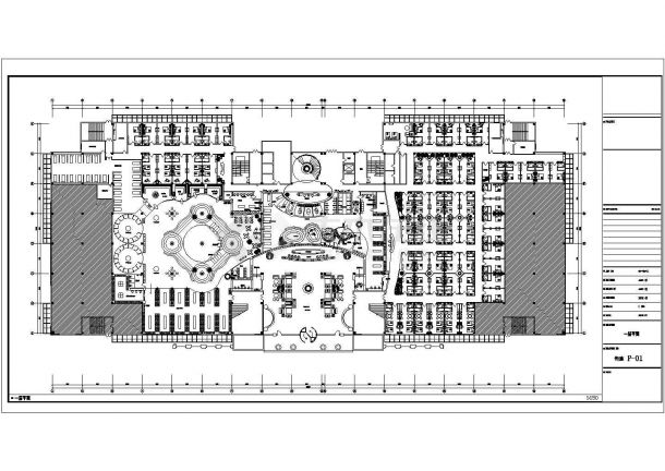 [北京]五星级洗浴中心CAD大样设计施工图一层平面图-图一