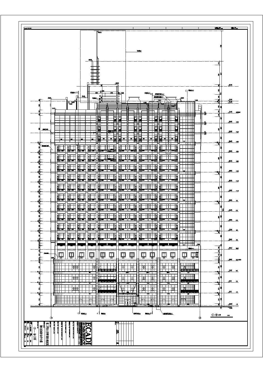 某医院CAD设计完整节点构造施工图立面