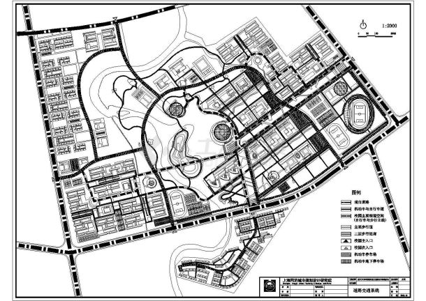 某大学规划方案道路交通CAD节点详细设计图-图一