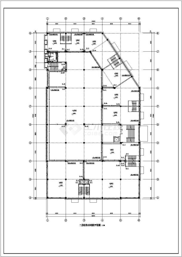 [辽宁]三层农贸市场及地下车库CAD给排水消防施工图（甲级设计院）-图二