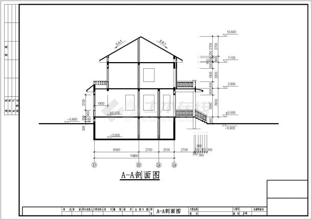 私人别墅建筑结构设计方案CAD图-图二