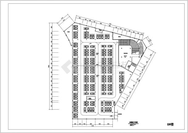 贴瓦屋面高层单公寓建筑CAD图纸-图一