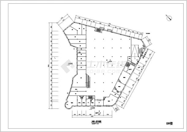 贴瓦屋面高层单公寓建筑CAD图纸-图二