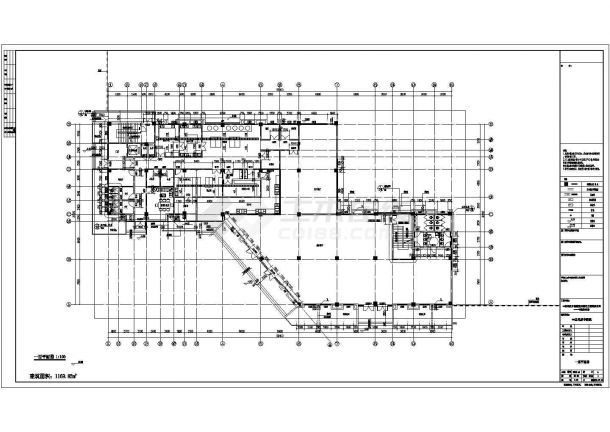 五层民族中医院建筑施工CAD图（中医特色楼）-图一