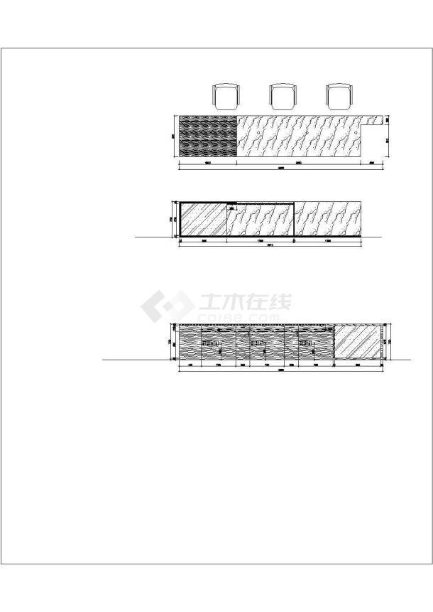 某图书馆学习共享空间维修建设工程服务台CAD平立面设计大样-图二