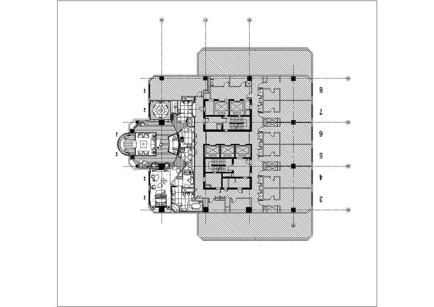 武汉某星级酒店总统套房CAD详细构造施工图纸