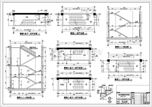 某义乌中国小商品城福田市场地下楼梯CAD节点构造图纸-图二