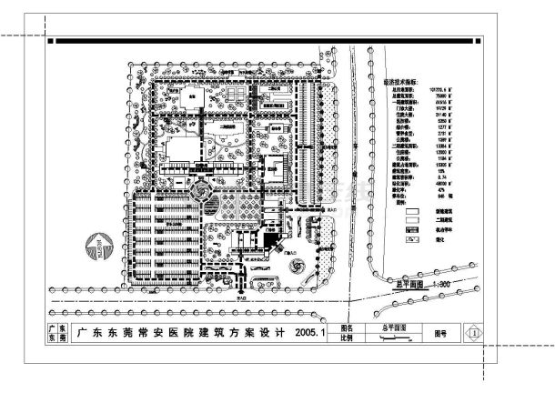 某医院CAD施工节点剖面大样总平面-图一