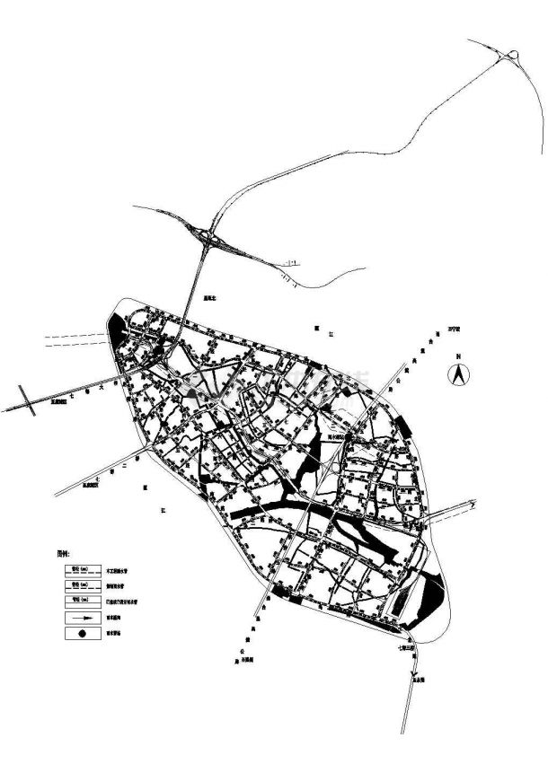 【苏州】某市政道路给排水管道工程设计cad图(含倒虹管工艺图)-图二