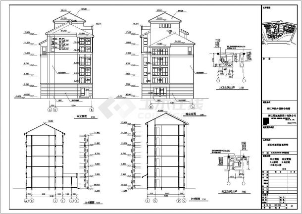 学生宿舍全套建筑施工CAD图纸-图二