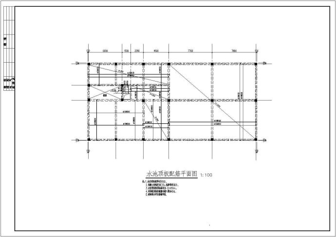 广场公厕地下消防水池结构CAD图纸_图1