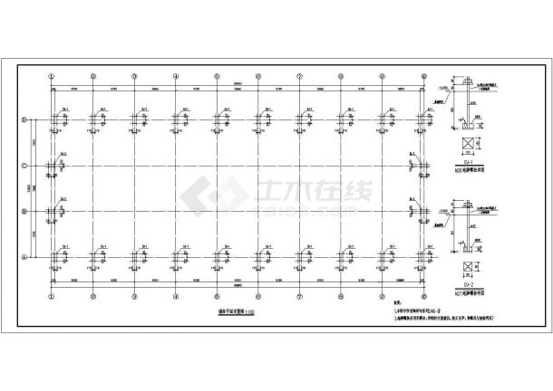 某钢结构厂房10t吊车全套结构设计CAD图-图二