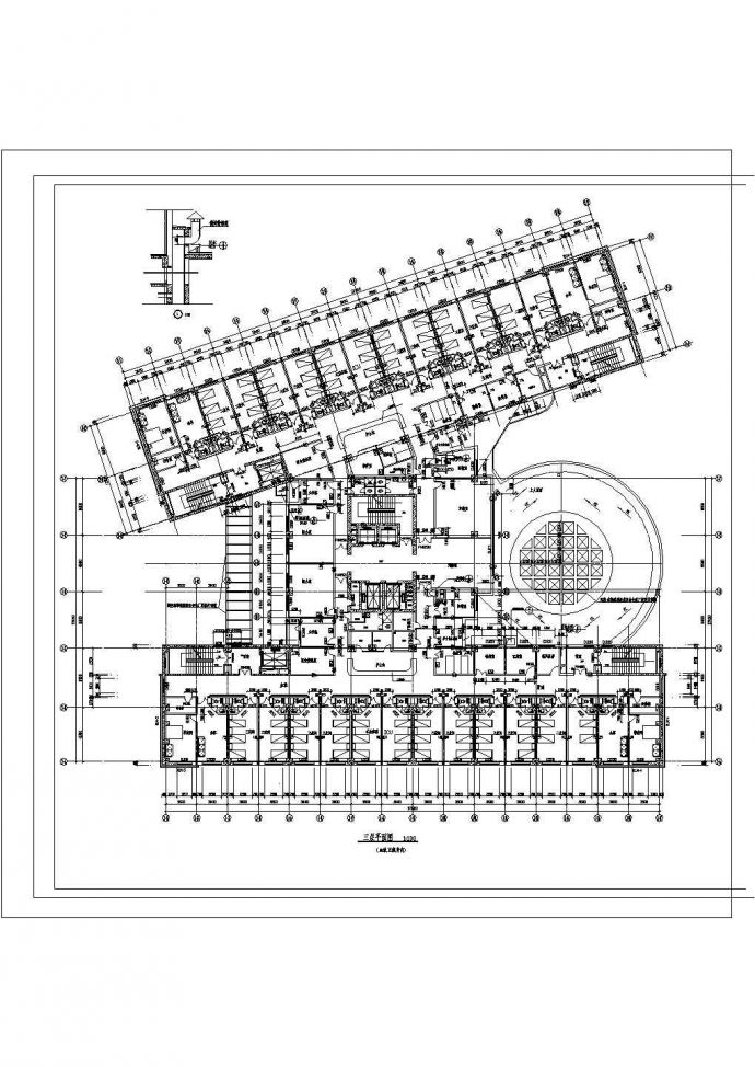 某市第一中心医院病房楼3-7层建筑设计CAD施工图_图1