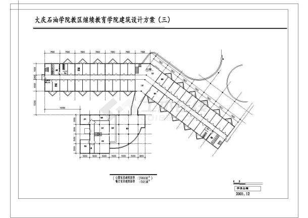 大连某地石油学院建筑设计方案图-图一