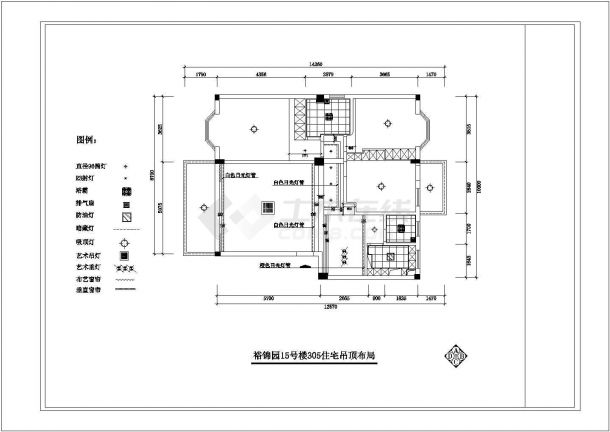 裕锦园小区某住宅家居装修设计cad全套施工图-图二