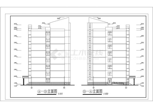 甘肃某大学学生公寓楼建筑施工图-图一