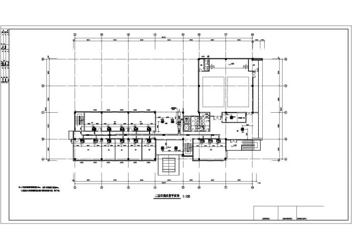 某办公大楼暖通空调设计CAD平面布置图_图1