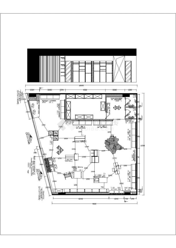 杭州lee服装店装修设计cad详细施工图-图二