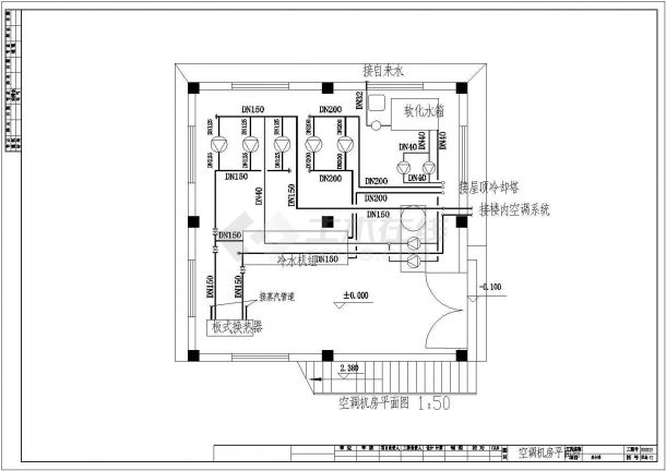 某学校机房全套暖通设计施工CAD图-图二