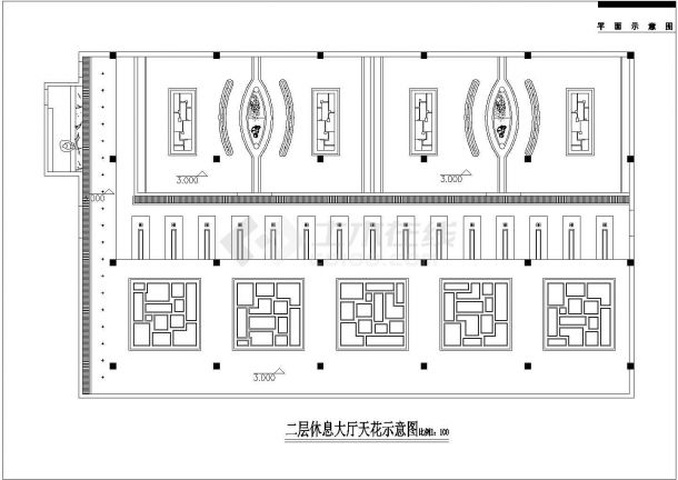  A hotel interior space decoration cad drawing - Figure 2