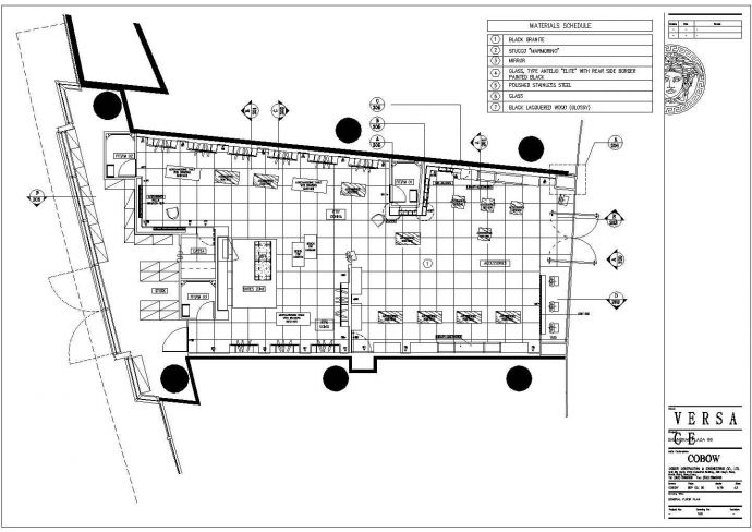 VERSACE台北专卖店时尚风格装修设计cad全套施工图（含实景图片）_图1