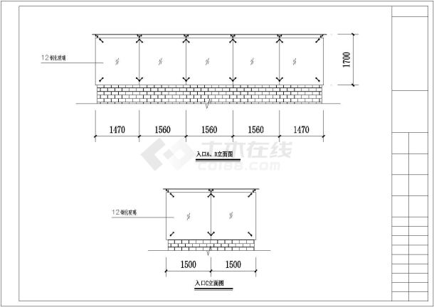 某小雨蓬设计cad全套施工图-图一