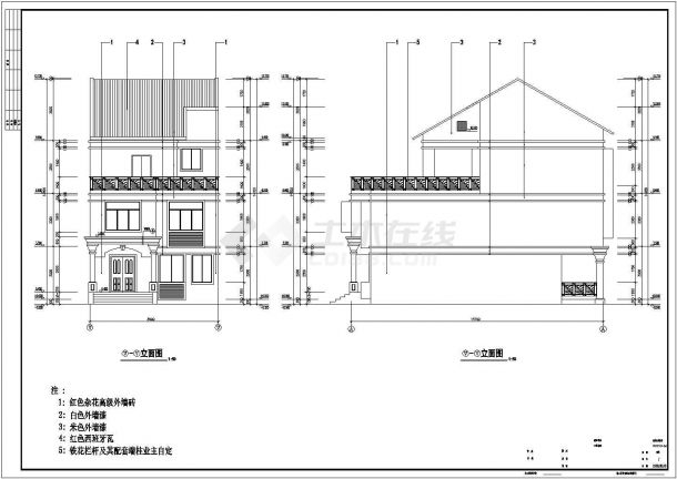 某地区框架结构别墅建筑结构施工图含效果图(设计说明）-图二