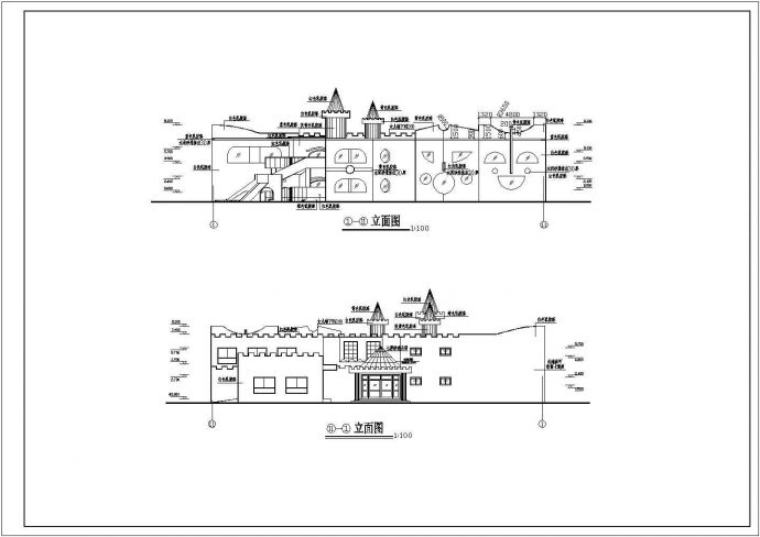  高端私立两层幼儿园建筑CAD示意图_图1