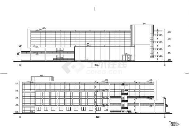 长80.5米 宽28.55米 4层厂区办公楼建筑施工图-图一
