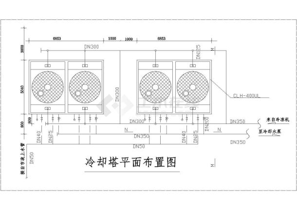 某冷却塔平面设计布置全套图纸-图一