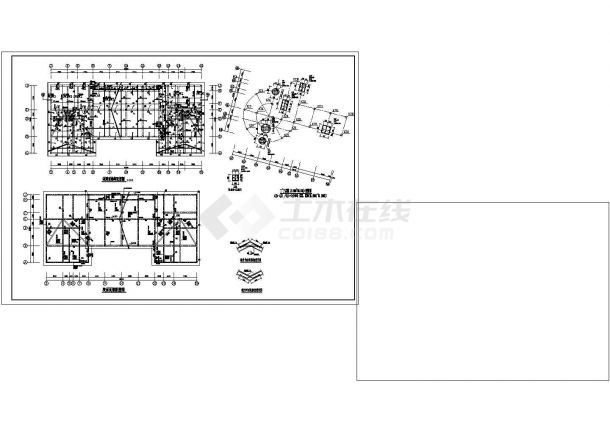 钢结构设计_某三层烟厂招待所框架结构CAD图-图二