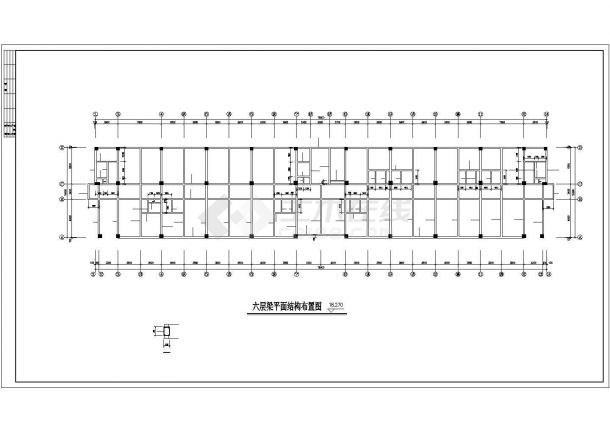 成都市府南北路某创业园7层框架结构办公楼全套结构设计CAD图纸-图一