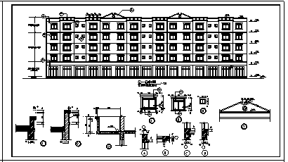 某市5层框架结构单元式小区住宅楼结构施工cad图纸-图一