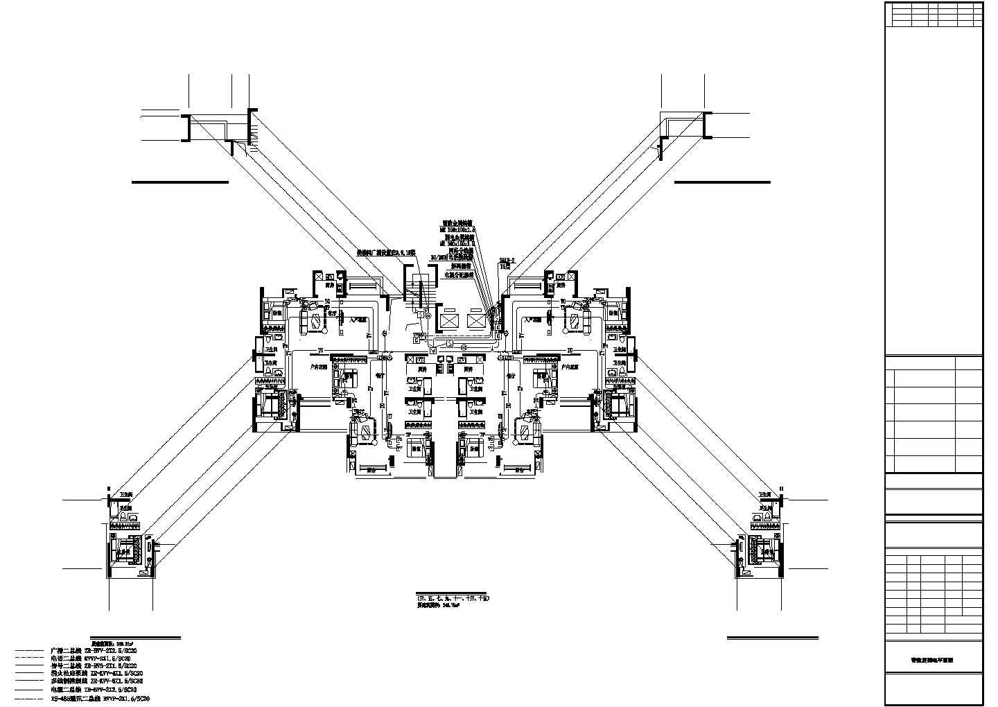 苏州市某现代化小区18层框剪结构住宅楼全套电气设计CAD图纸