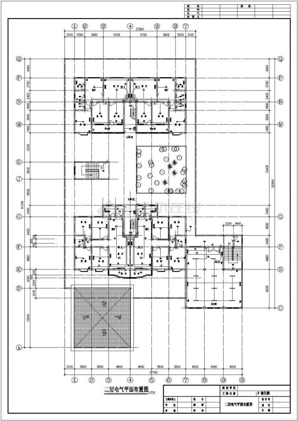 长沙市某临街6层框架结构商住楼全套电气设计CAD图纸（底层商用）-图二