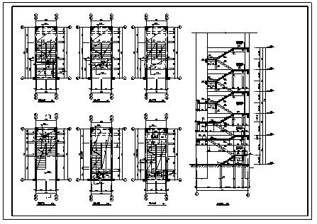 某市某7层框架结构两栋住宅楼小区结构施工cad图纸-图二