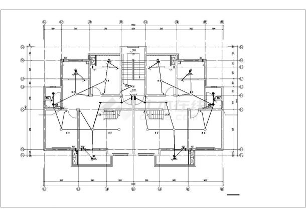 五层框架结构双拼式豪华别墅全套电气设计CAD图纸-图一