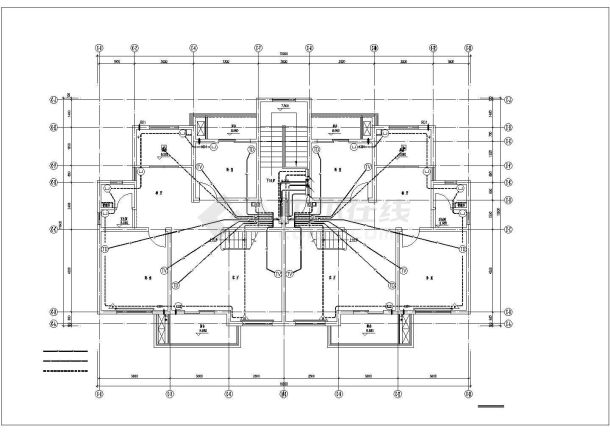 五层框架结构双拼式豪华别墅全套电气设计CAD图纸-图二