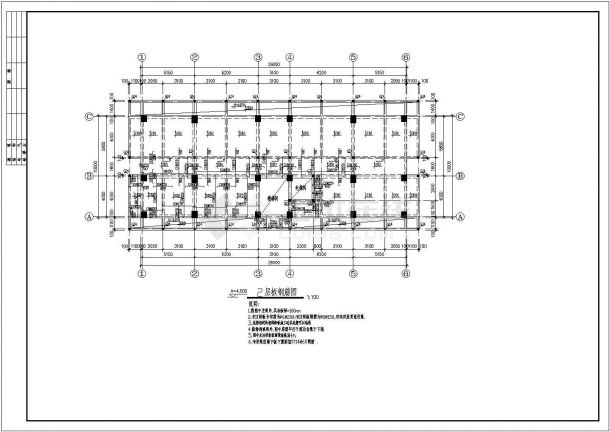 钢结构设计_某框架宿舍楼建筑结构CAD图-图二